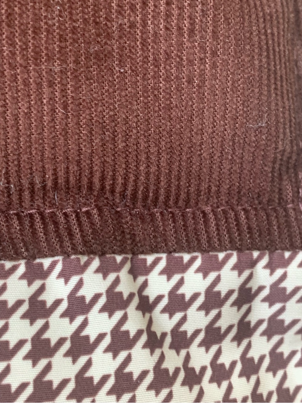 GOODFELLOW & CO Men’s Brown Cream Houndstooth Full Zipper Front Puffer Vest - Picture 5 of 8